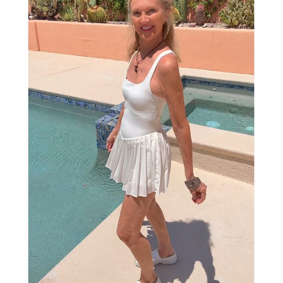 NWT BLUE Pleated Tennis Dress-S - Picture 10 of 13